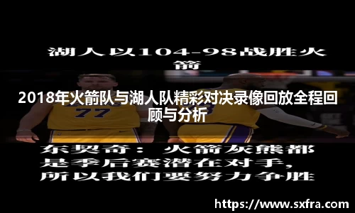 2018年火箭队与湖人队精彩对决录像回放全程回顾与分析
